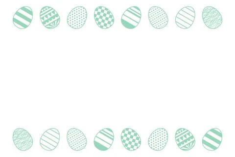Painted Easter eggs frame, border with copy space Stock Illustration