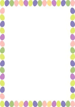 Painted Easter eggs frame with empty space. Copy space on transparent backg.. Stock Illustration