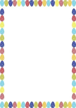 Painted Easter eggs frame with empty space. Copy space on transparent backgro Stock Illustration