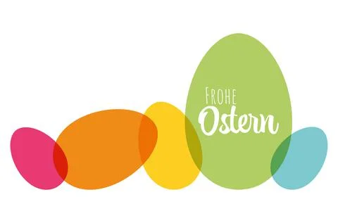 Painted easter eggs with greetings Stock Illustration