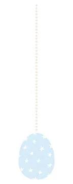 Painted Easter eggs hanging on a string hand drawn illustration Stock Illustration