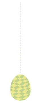 Painted Easter eggs hanging on a string hand drawn illustration Stockillustratie