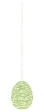 Painted Easter eggs hanging on a string hand drawn illustration Stock Illustration