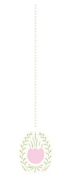 Painted Easter eggs hanging on a string hand drawn illustration Stockillustratie