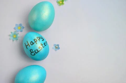 Painted Easter eggs. Happy Easter. Stock Photos