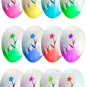 Painted easter eggs Stock Illustration