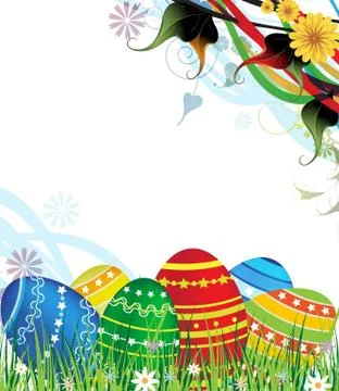 Painted Easter Eggs Stock Illustration