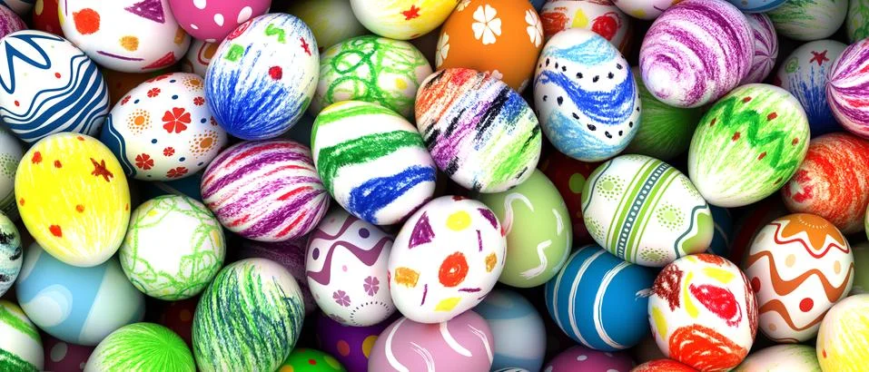 Painted Easter Eggs Stock Illustration