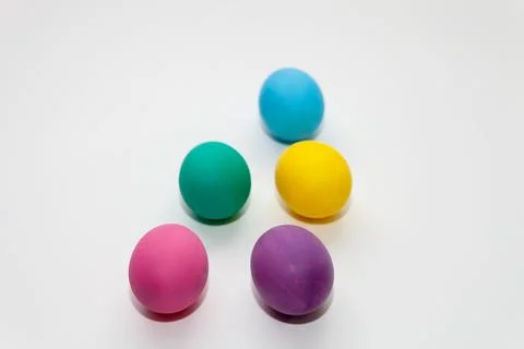 Painted Easter eggs isolated on white background Stock Photos