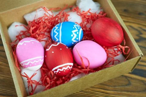 Painted Easter Eggs with a pattern. Foto stock