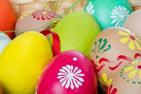 Painted easter eggs Stock Photos
