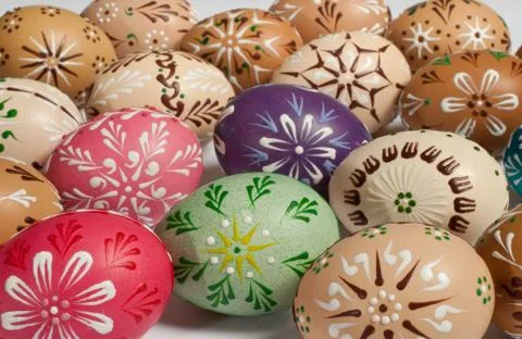 Painted easter eggs Stock Photos