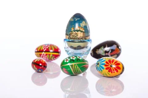 Painted easter eggs Stock Photos