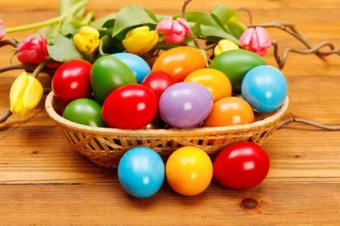Painted easter eggs Stock Photos