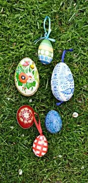 Painted Easter eggs Stock Photos
