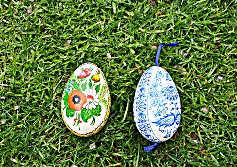 Painted Easter eggs Stock Photos