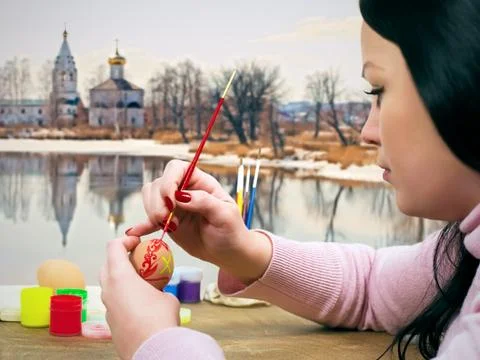 Painted Easter eggs Stock Photos