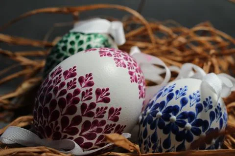 Painted Easter eggs Stock Photos