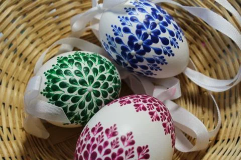 Painted Easter eggs Stock Photos