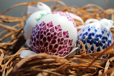 Painted Easter eggs Stock Photos