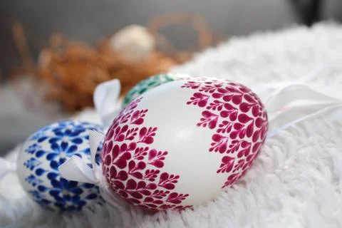 Painted Easter eggs Stock Photos