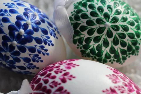 Painted Easter eggs Stock Photos