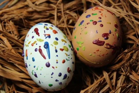 Painted Easter eggs Stock Photos