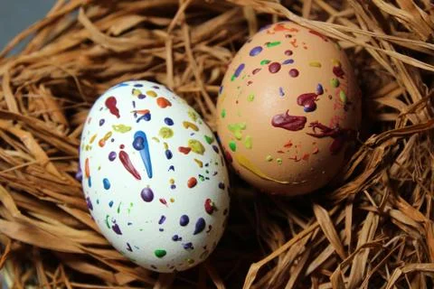 Painted Easter eggs Stock Photos