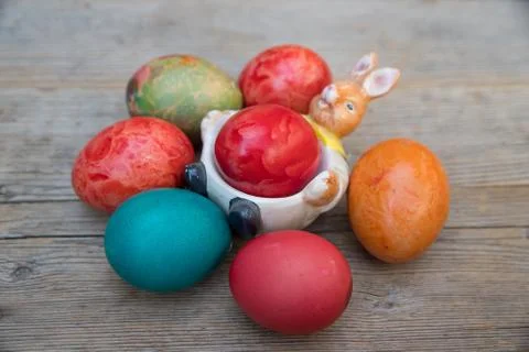 Painted Easter eggs Stock Photos