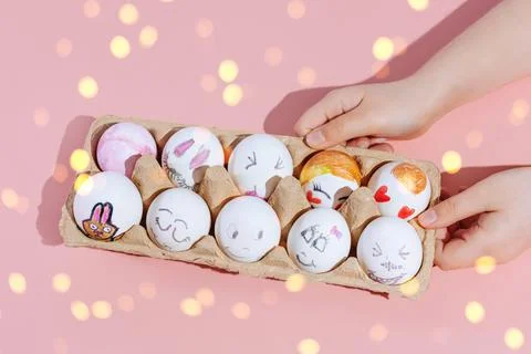 Painted Easter eggs Stock Photos