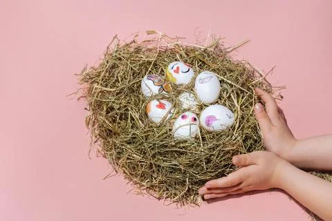 Painted Easter eggs Stock Photos