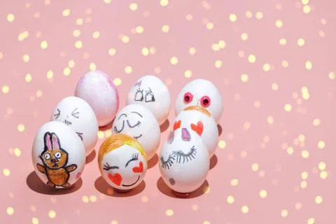 Painted Easter eggs Stock Photos