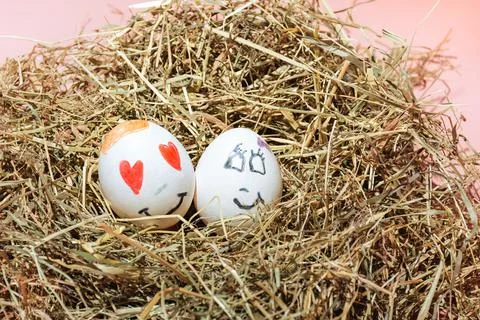 Painted Easter eggs Stock Photos