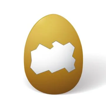 Painted Easter eggs, on white background isolated Stock Illustration