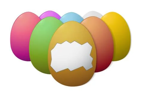 Painted Easter eggs, on white background isolated Stock Illustration