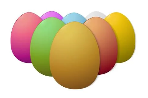 Painted Easter eggs, on white background isolated 스톡 일러스트