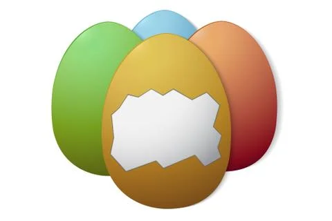 Painted Easter eggs, on white background isolated Illustrazione stock