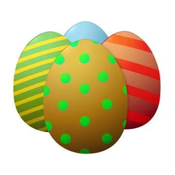 Painted Easter eggs, on white background isolated Stock Illustration