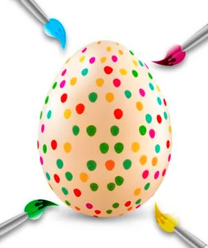 Painted egg in polka dots Stock Illustration
