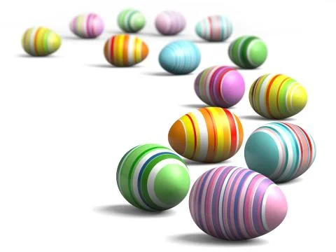 Painted eggs at easter Stock Illustration