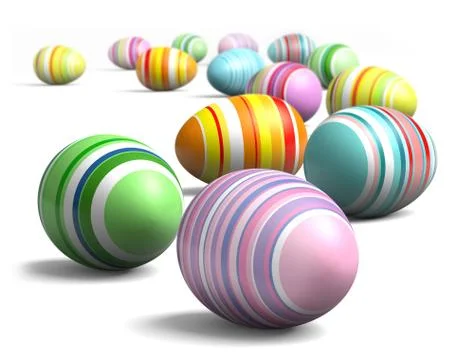Painted eggs at easter Stock Illustration