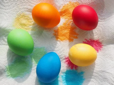 Painted eggs for easter Stock Photos