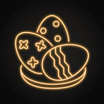 Painted eggs neon icon Illustrazione stock