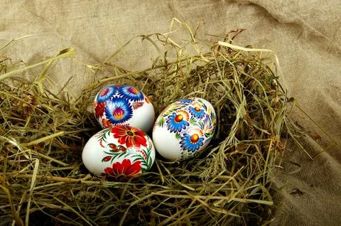The painted eggs Stock Photos