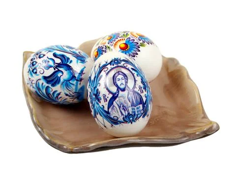 The painted eggs Stock Photos