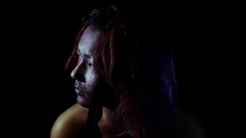 A painted face Stock Footage 123270639