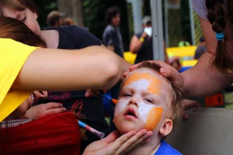 Painted Face Kid Stock-Fotos