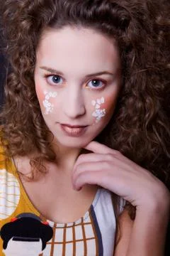 Painted face Stock Photos