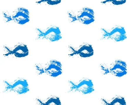 Painted Fish Pattern Stock Illustration