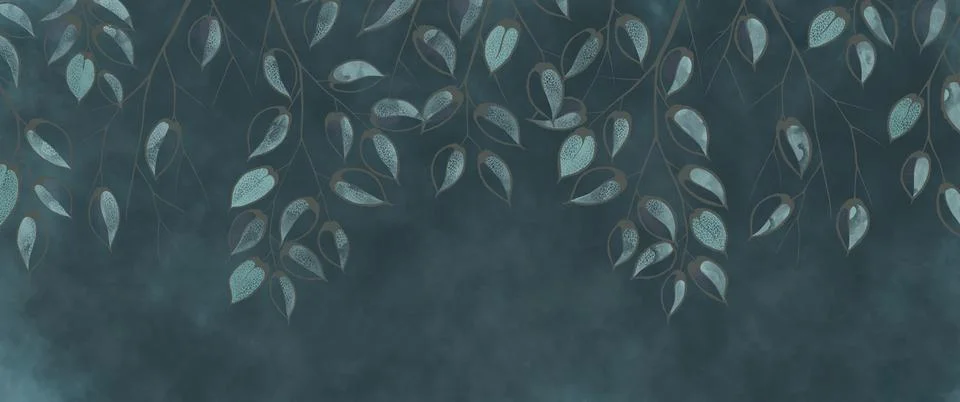 Painted floral pattern to be applied to the wall. Stock Illustration